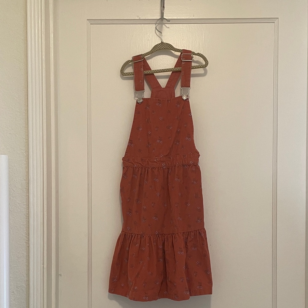 Kids | Corduroy Rust Orange Overall Dress